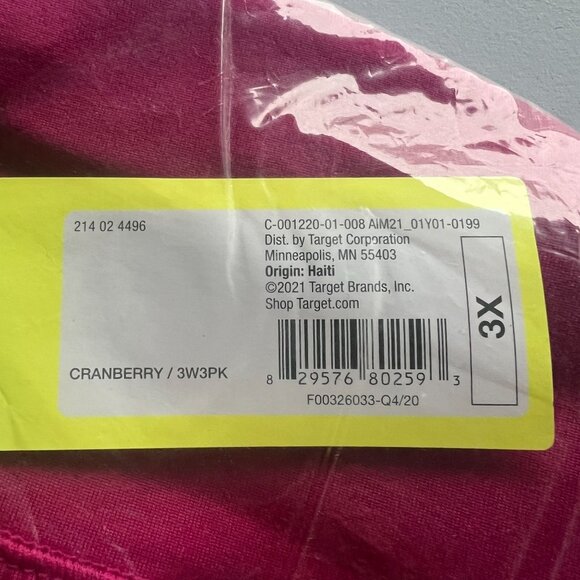 All in Motion Women's Plus Size Simplicity MidRise Leggings Cranberry 3X - Picture 3 of 3